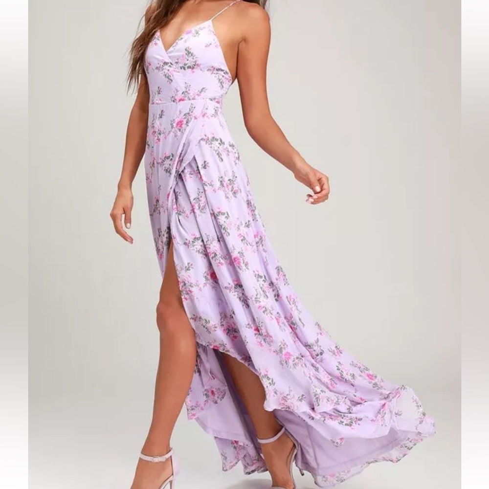 Lulus large floral high low midi dress